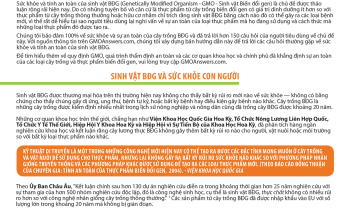 Tài liệu: Sức khỏe và Tính An toàn của thực phẩm biến đổi gen